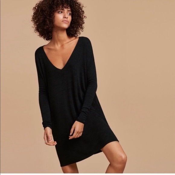 *Blue* Aritizia Wilfred Free Gail Dress Knit V-Neck (Blue Colour) - Picture 1 of 7